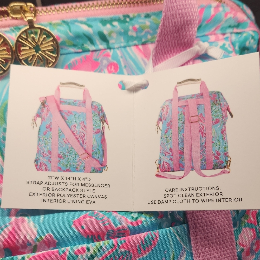 Lilly Pulitzer Backpack Cooler with Aquatic Print - Picture 4 of 8